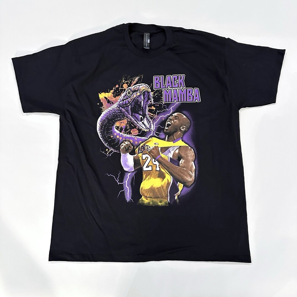 Kobe Bryant XL Los Angeles Lakers Black Mamba T-Shirt G.O.A.T BIG Graphic Snake